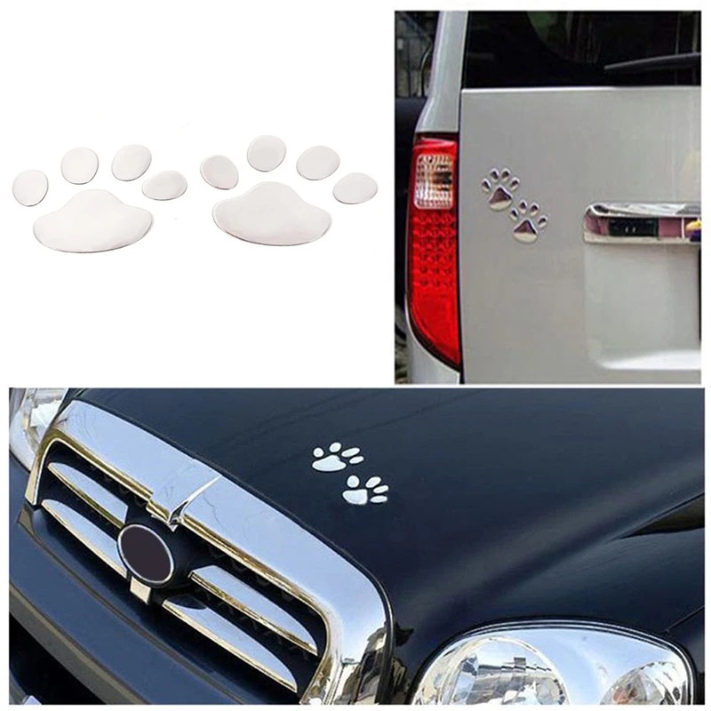 2pcs Stiker Hias Mobil 3D Tiga Dimensi Kreatif Stiker Mobil Cakar Anjing Kaki Kucing Kaki Beruang paw Tapak Kaki Stiker Mobil Stiker Hiasan