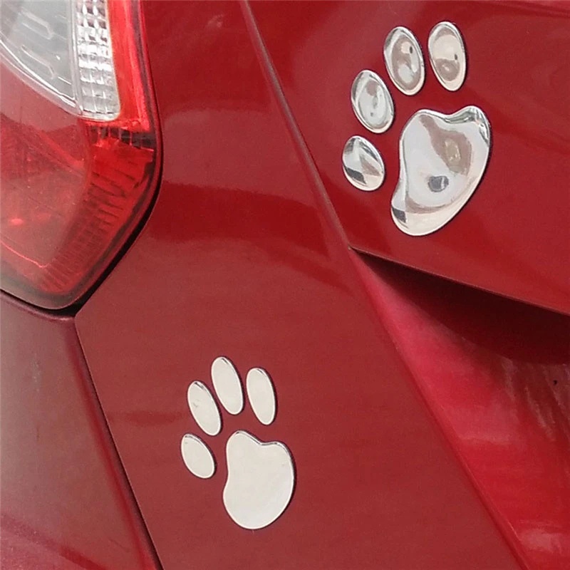 2pcs Stiker Hias Mobil 3D Tiga Dimensi Kreatif Stiker Mobil Cakar Anjing Kaki Kucing Kaki Beruang paw Tapak Kaki Stiker Mobil Stiker Hiasan