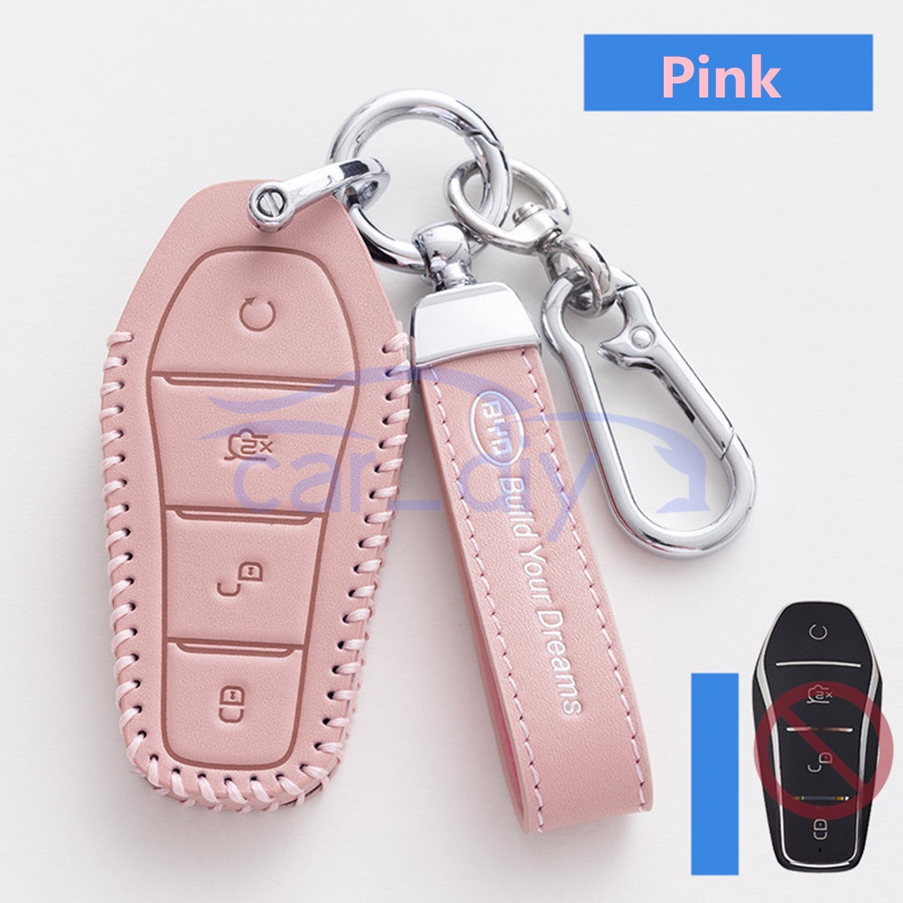 Case Kunci Bahan Kulit Untuk BYD Atto3 2022 /2023/EV Cover Key Holder
