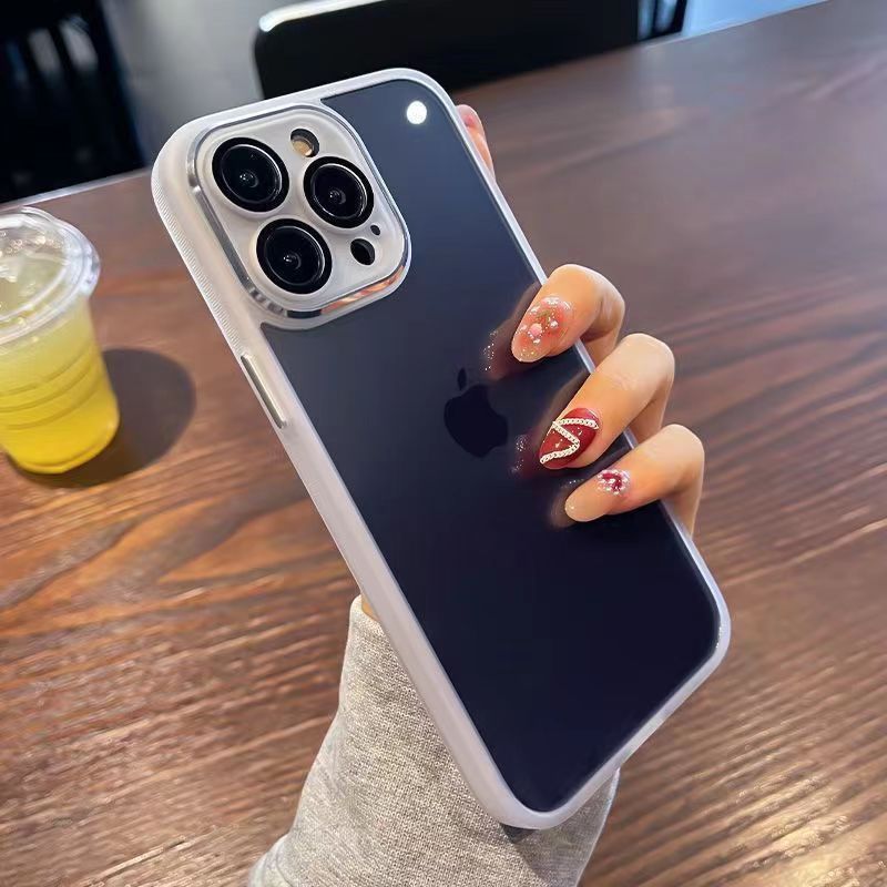 IPHONE Casing Bening Silikon Shockproof Warna Permen Untuk Iphone11 12 13 14 Plus Pro Max X XS XR 78 Plus Lensa Transparan Film Soft Cover