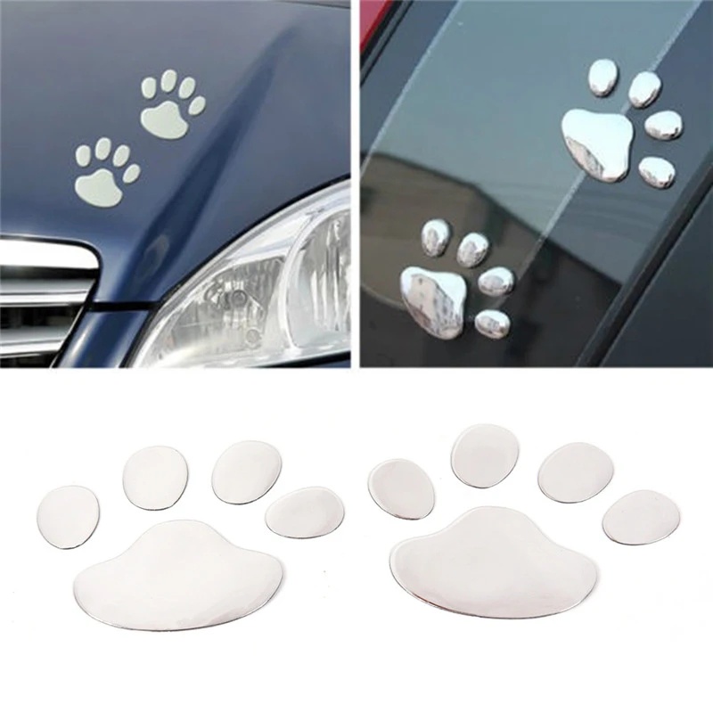 2pcs Stiker Hias Mobil 3D Tiga Dimensi Kreatif Stiker Mobil Cakar Anjing Kaki Kucing Kaki Beruang paw Tapak Kaki Stiker Mobil Stiker Hiasan