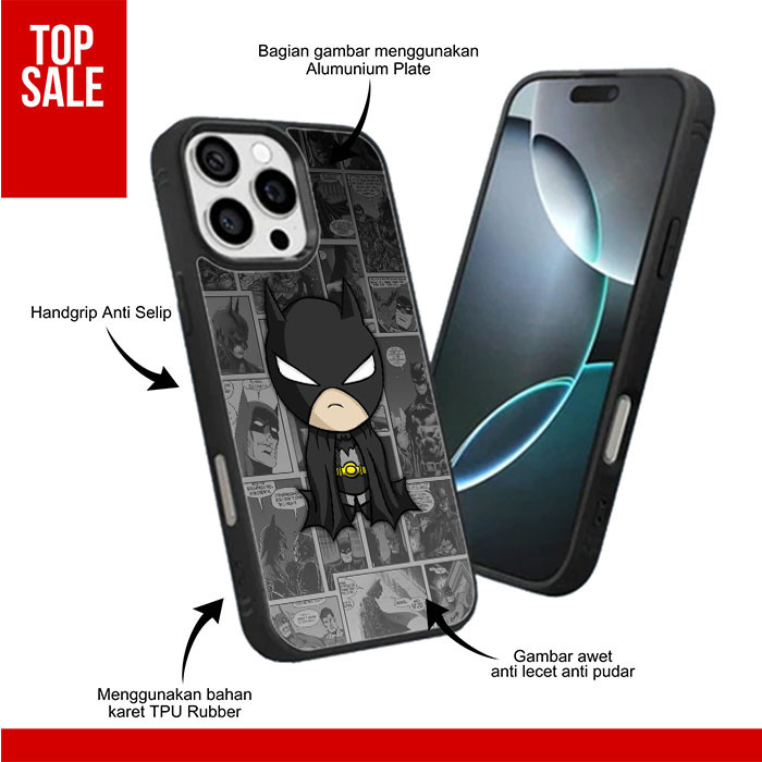 Case Casing Custom TPU Rubber iPhone 16 15 14 13 12 11 X XR XS Mini Plus Pro Max Batman RK292
