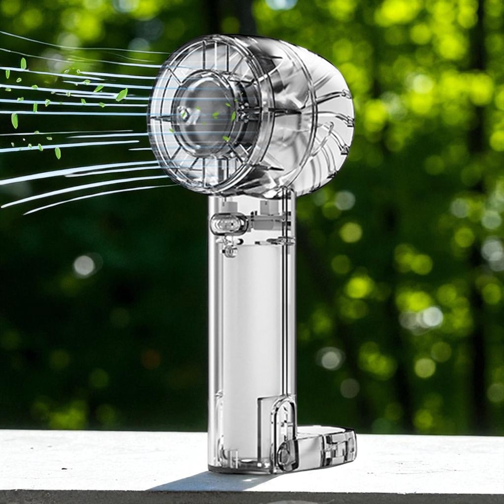 Kipas Angin Mini Portable Lipat, Kipas USB Rechargeable 3 Speed & Baterai Besar Praktis Dibawa