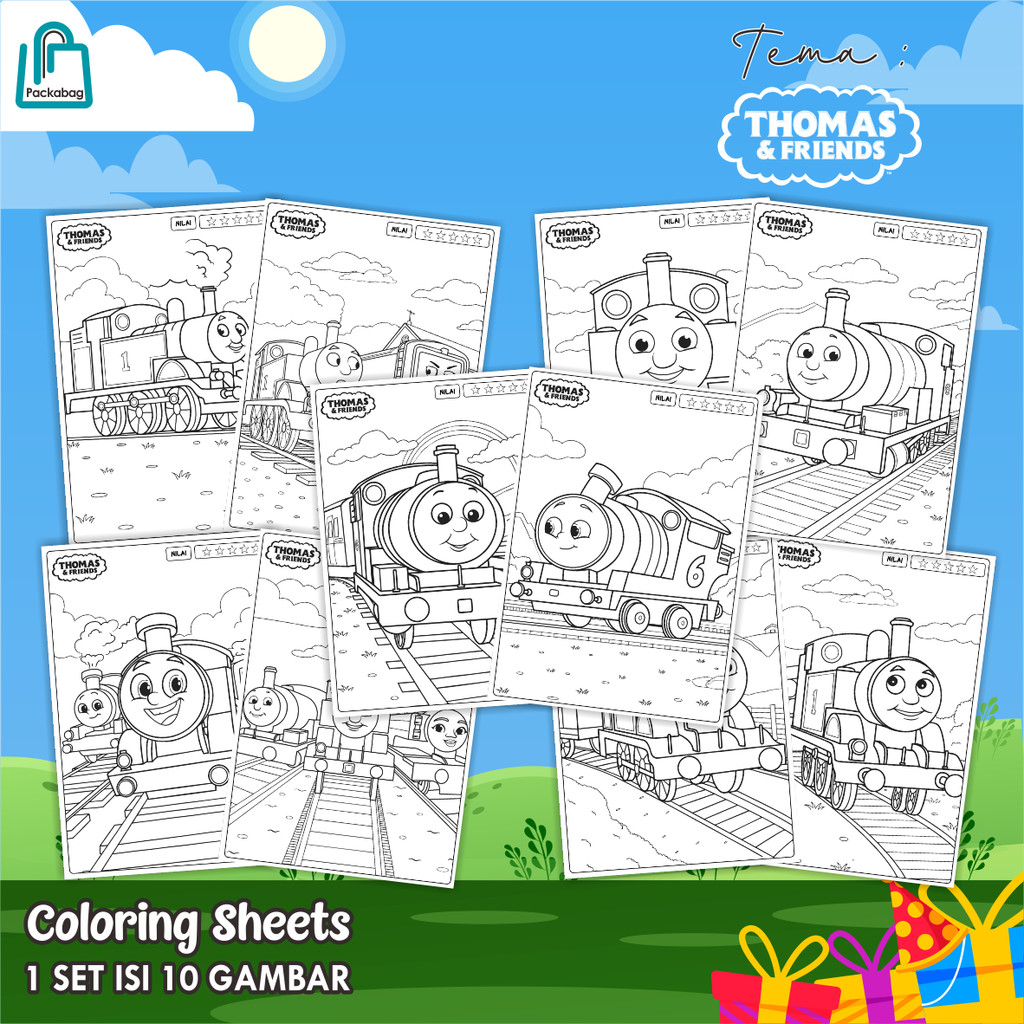 

KERTAS MEWARNAI ANAK UKURAN A4 – PAKET ISI 10 LEMBAR – COLORING SHEETS KARTUN EDUKATIF THOMAS & FRIENDS