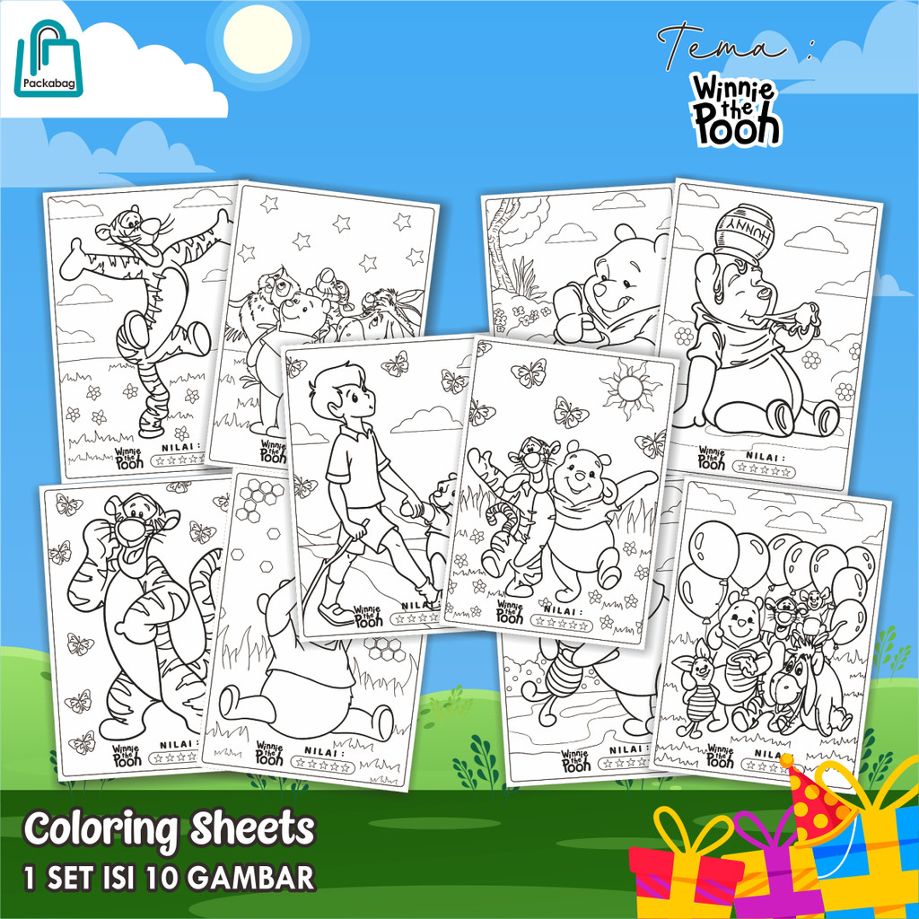 

KERTAS MEWARNAI ANAK A5 MURAH – 1 PACK ISI 10 LEMBAR – COLORING SHEETS KARTUN EDUKATIF WINNIE THE POOH