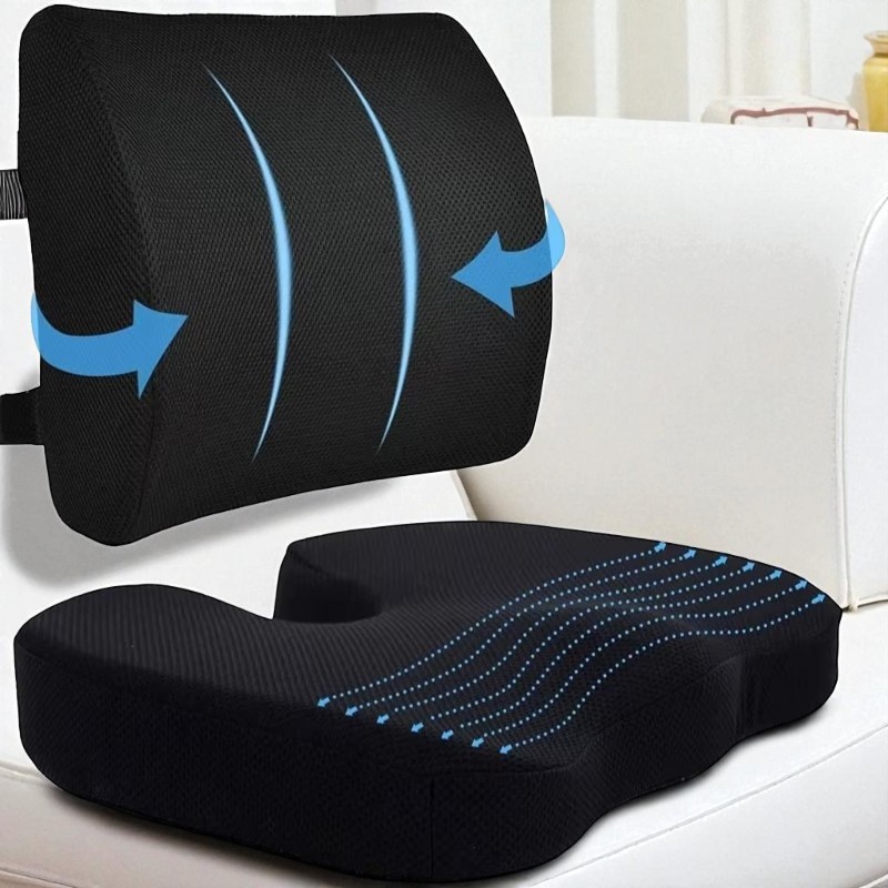 Bamboo Bamboo Bantal Duduk & Punggung Ortopedi Memory Foam