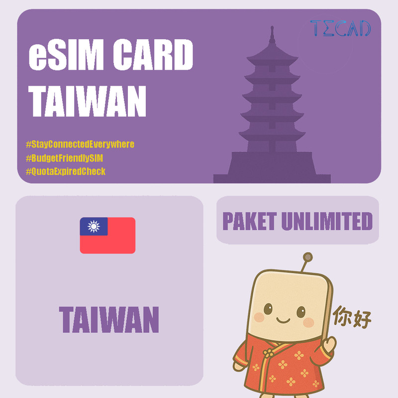 Tec eSIM Taiwan Unlimited UNLIMITED/Day - 3 Hari