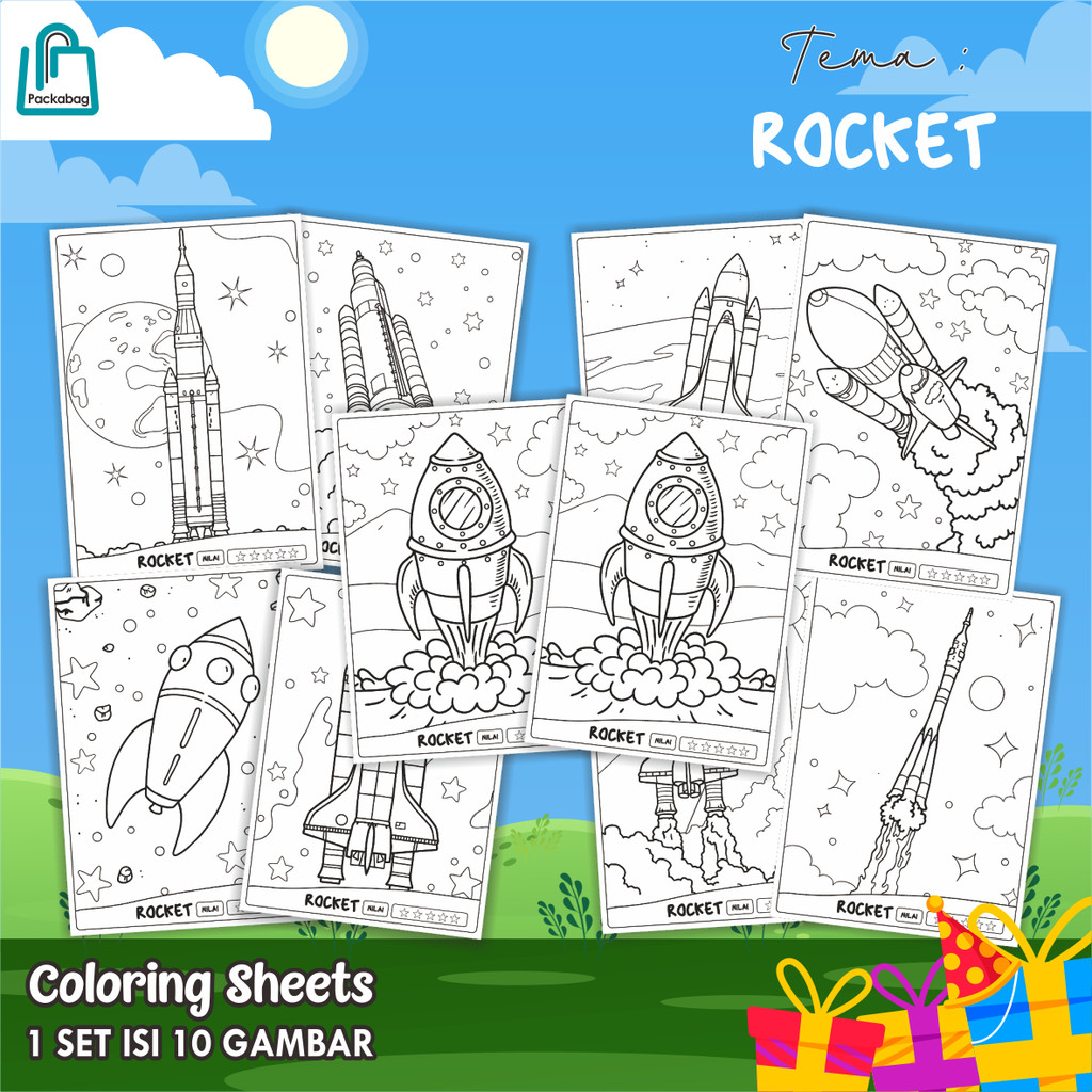 

LEMBAR MEWARNAI ANAK A5 MURAH – 1 PACK 10 LEMBAR – COLORING SHEETS KARTUN EDUKASI RIO