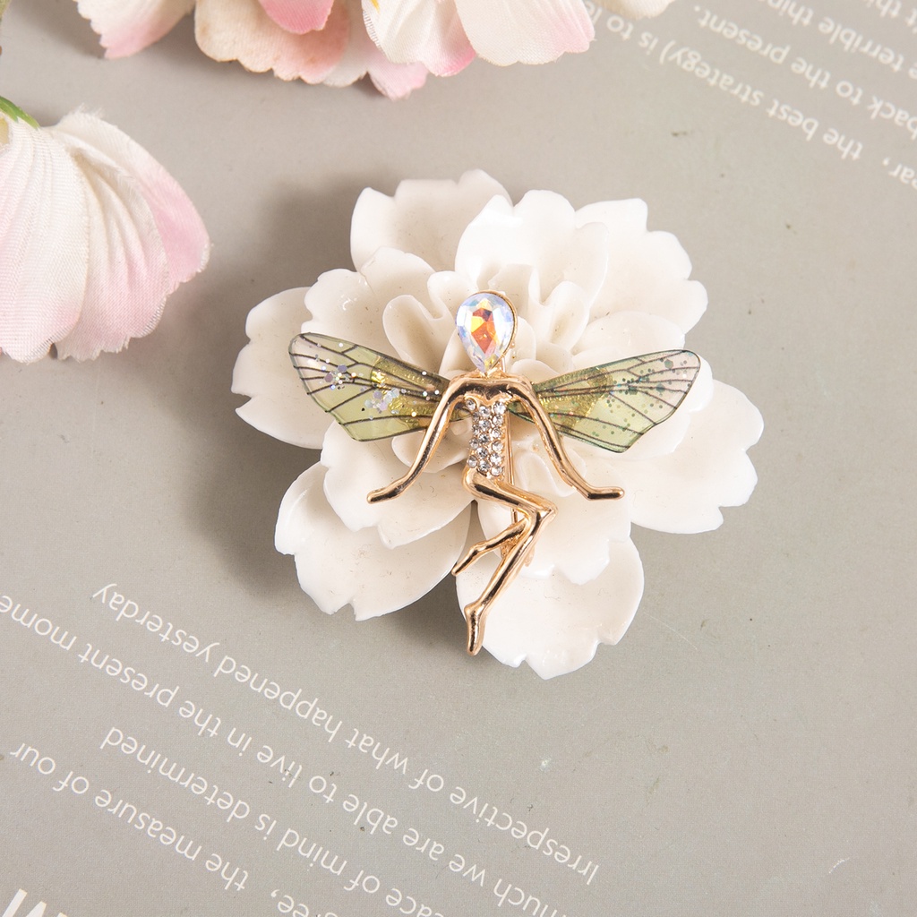 Kerongsang Bahu Korea Premium Rhinestone brooch Bahu Kerongsang pin Kiri Kanan/angel brooch alloy diamond brooch pin