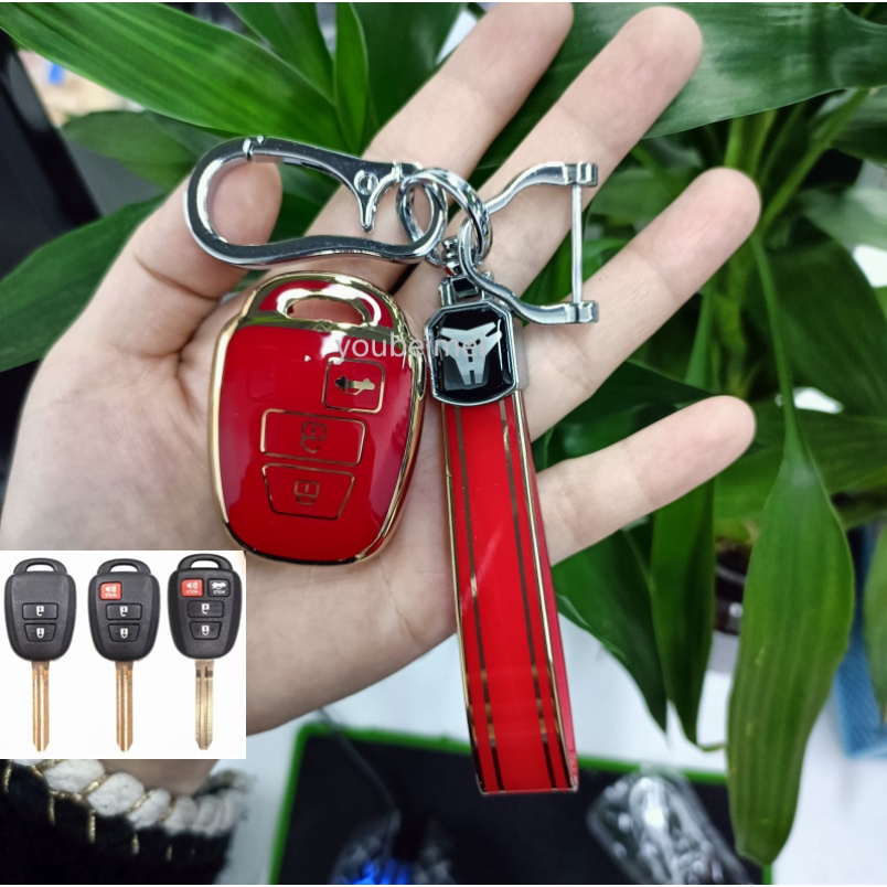 Casing Cover Kunci Mobil TPU Transparan Untuk Toyota Camry 2019rav4 2018corolla 2016 Tacoma Vios Prius C Highlander Key Chain