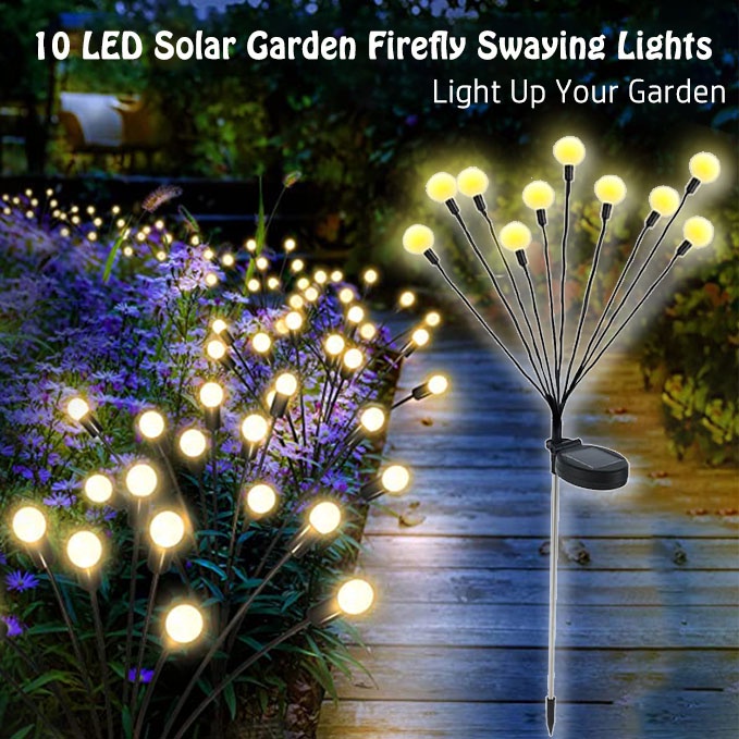 【COD】Solar LED Firefly Bergoyang Light Outdoor /Lampu Taman 10-Led Lampu Tenaga Surya Outdoor/Firefly Lawn Lampu/Lampu Lanskap Firework Festival Liburan Natal Lampu Lawn Lintasan Dekorasi