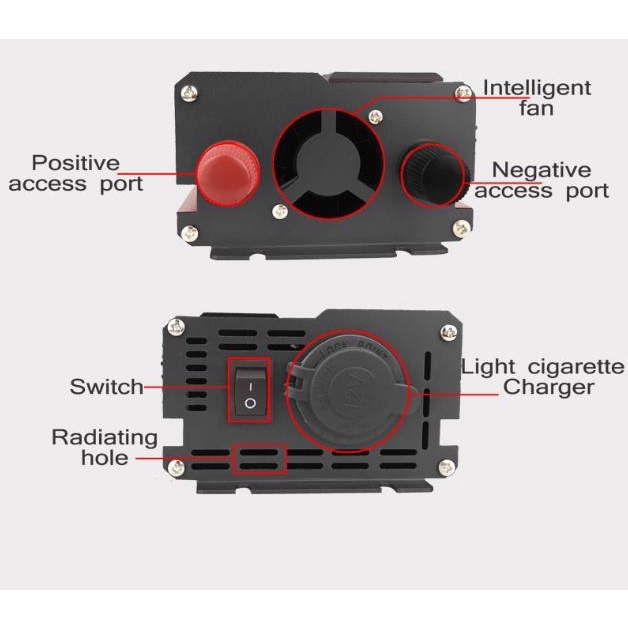 Konverter Daya DC Ke AC 500W DC 12V Ke 110V 220V AC Mobil Inverter Trafo Otomatis Dengan 4usb