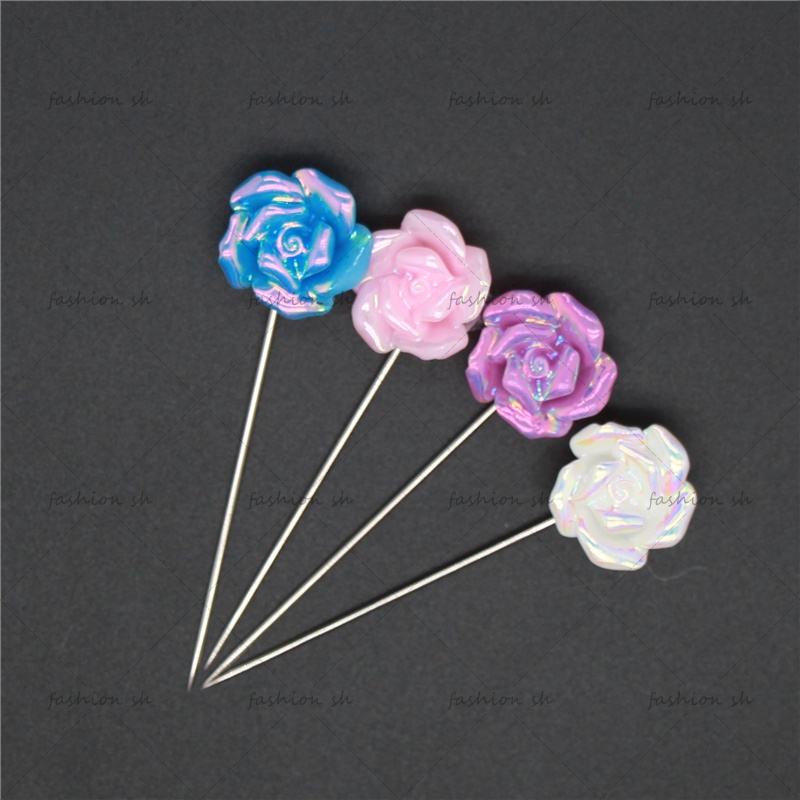 1 Pc Indah Mawar Warna-Warni Jarum Panjang Muslim Syal Jarum alloy Aksesoris