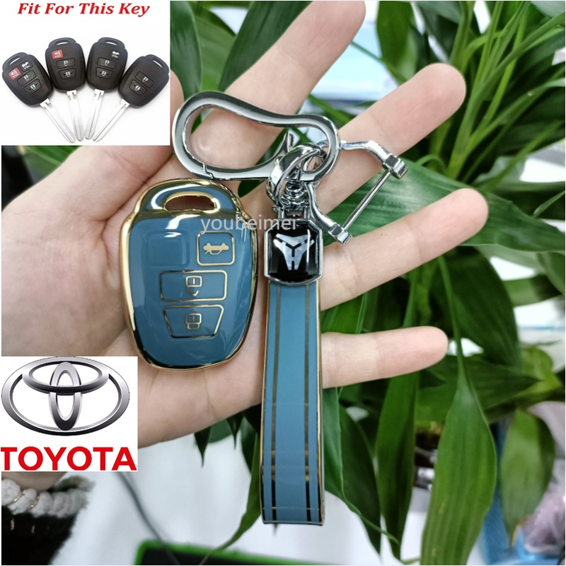 1pcs/brand New TPU Car Key Cover Untuk Toyota yaris 2017/Vios/Ativ/yaris Ativ Toyota Camry Corolla RAV4 Vios Prius C Highlander 2012-2016 2017 2018 2/3/4kancing Kunci Mobil Kasus