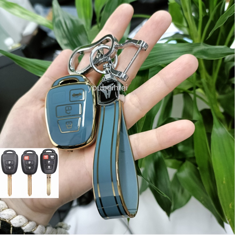 Toyota Vios Car Key Case Car Remote Key Fob Shell Cover Case for Toyota Camry Corolla RAV4 Vios Prime Prius C Highlander 2012-2016 2017 2018