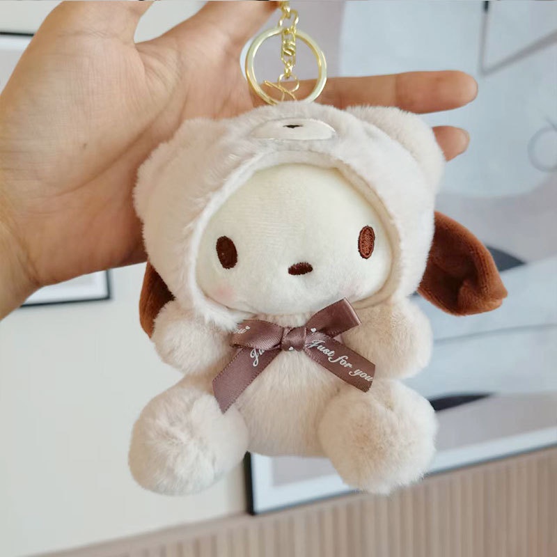 Gantungan Kunci Mewah Anime Hello Kitty Boneka Plush Lembut Plushies Keychain Liontin Hadiah