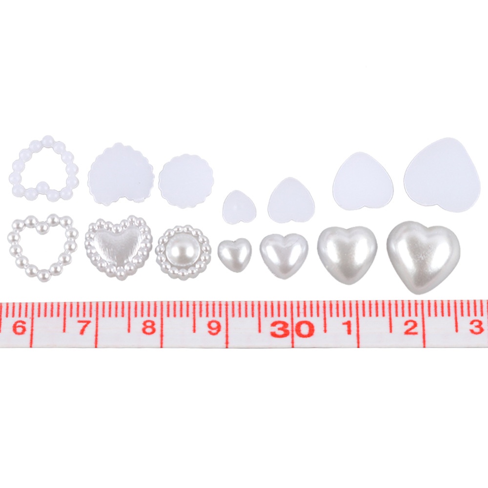 15g Manik-Manik Akrilik Bentuk Hati Mutiara Imitasi Flatback Untuk Seni Scrapbooking Dekorasi Beads Jewelry Making