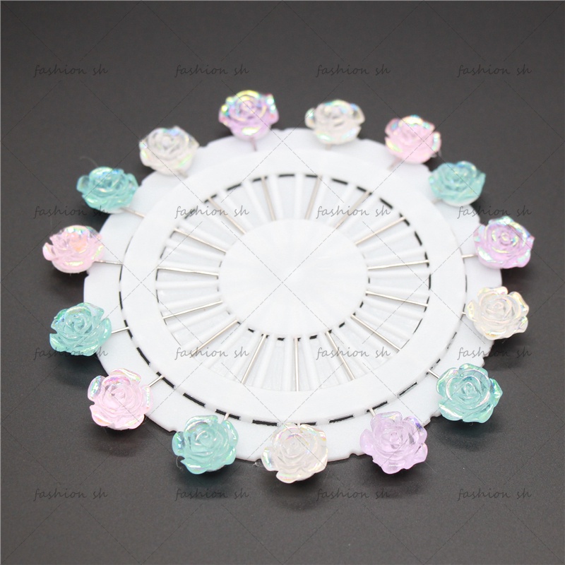 Lovely rose Transparan Jarum Panjang Muslim scarf needle alloy Aksesoris