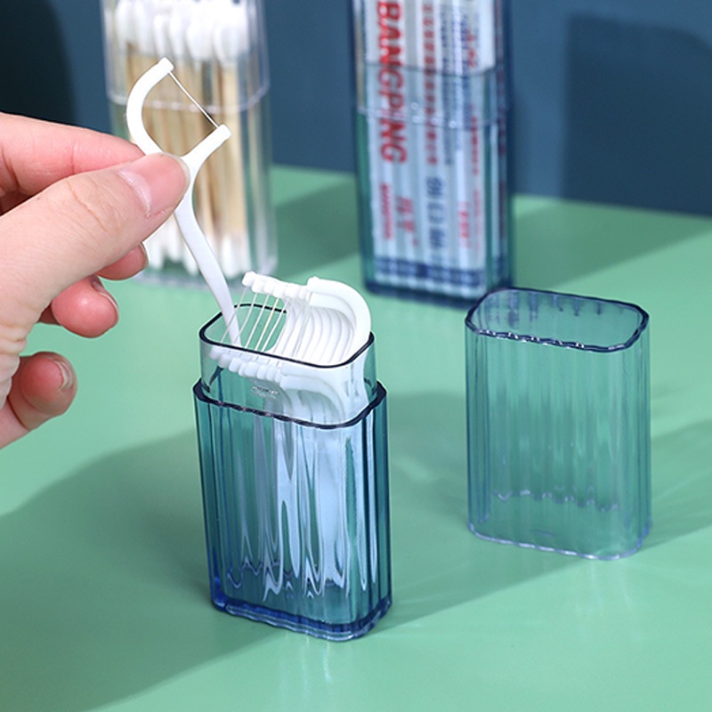 1pc Kotak Penyimpanan Mini Transparan Portabel/Tusuk Gigi Cotton Swab Kotak Penyimpanan Kabel Data Untuk Aksesoris Travel
