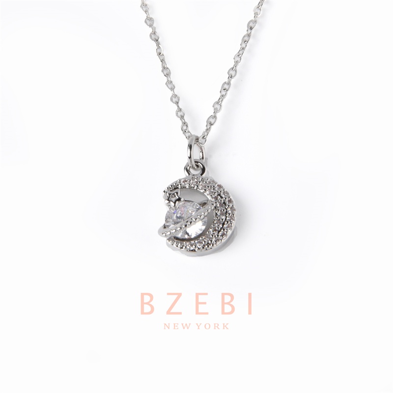 Bzebi Kalung Emas 18k, Kalung Baja Titanium, Kalung Liontin Berlian, Anti Karat, Aksesoris Fashion Untuk Wanita Perhiasan Gaya Korea, Hadiah Ulang Tahun 1099n-2