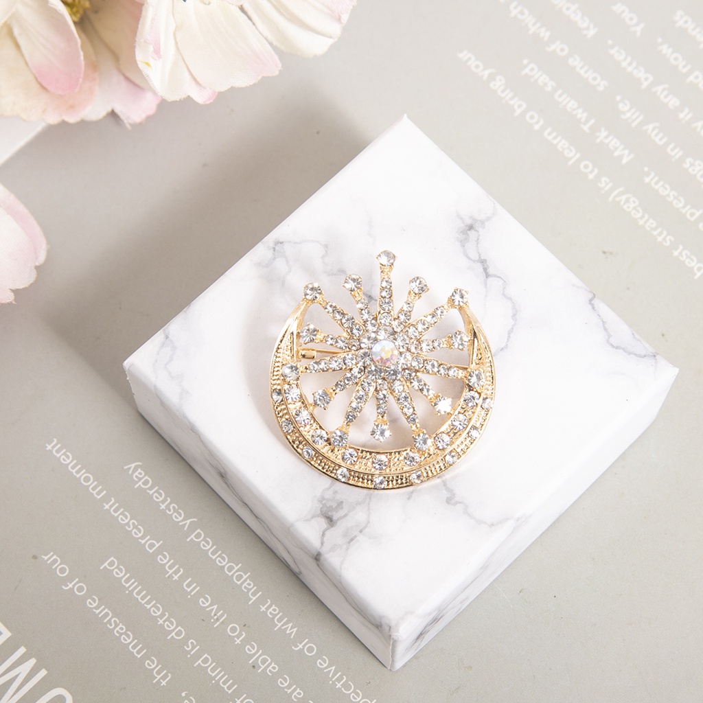 Classic star moon Brooch alloy diamond Brooch/Bros Bahu Pin Tudung Dokoh Jarum Peniti Premium Brooch Mewah Murah Bros Peniti Hijab