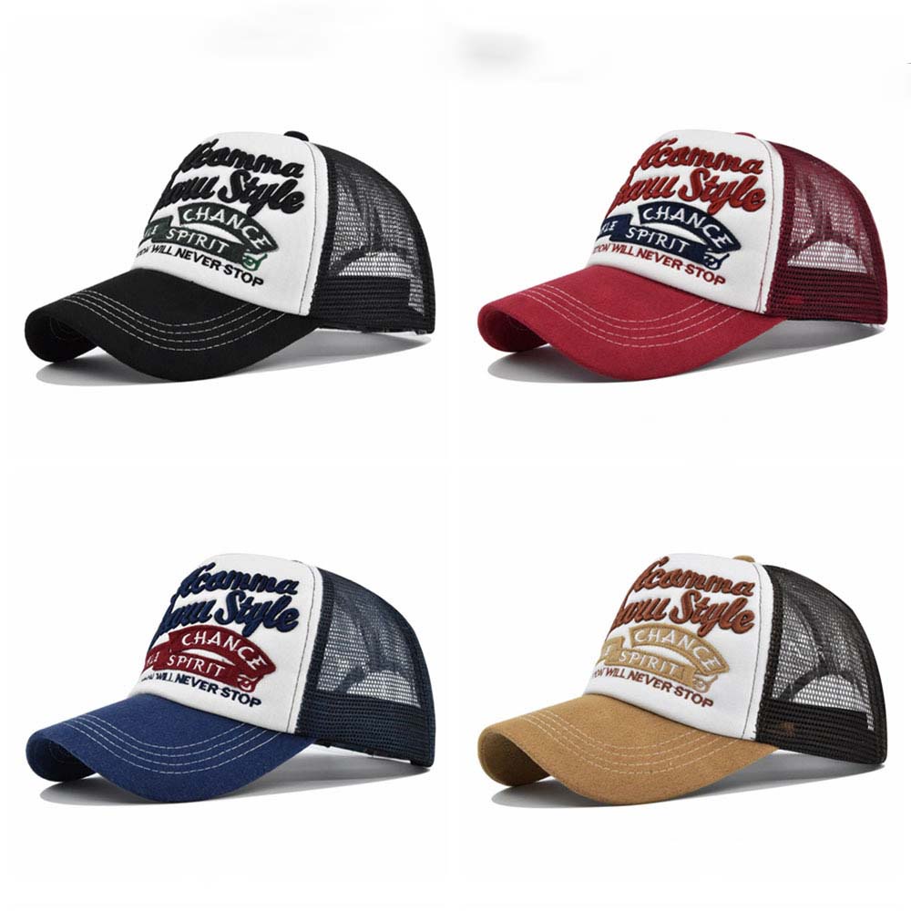 Surat Baru Bordir Topi baseball Untuk Pria Dan Wanita Musim Panas Fashion retro net Topi Outdoor Kerai Adjustable trucker cap