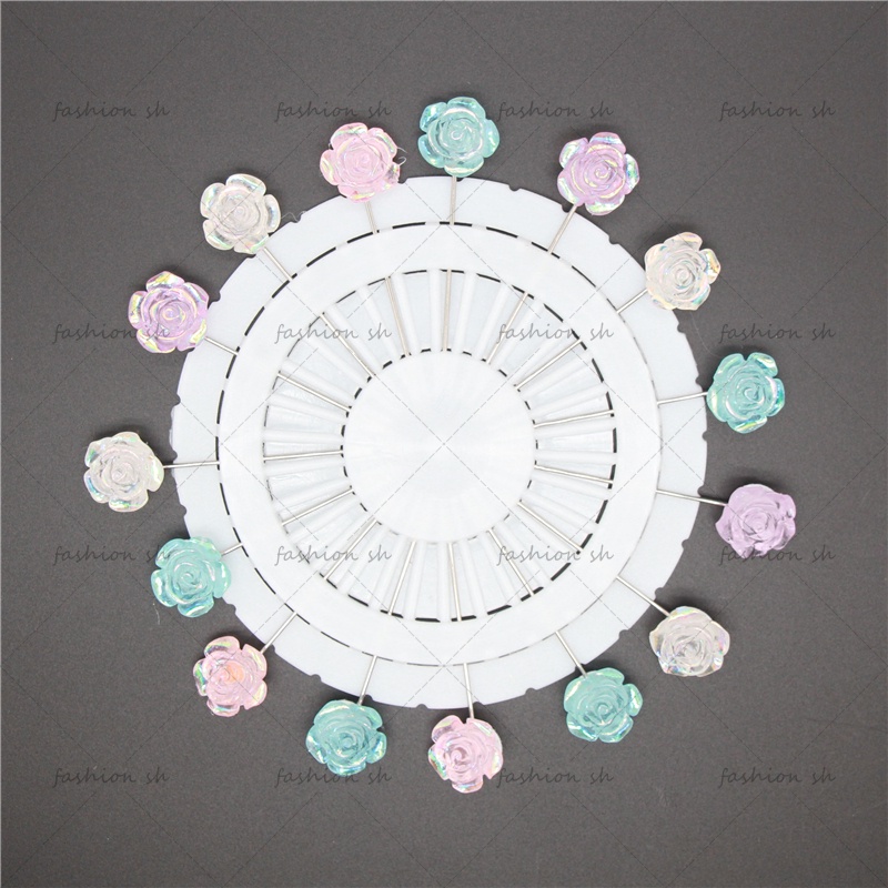 Lovely rose Transparan Jarum Panjang Muslim scarf needle alloy Aksesoris