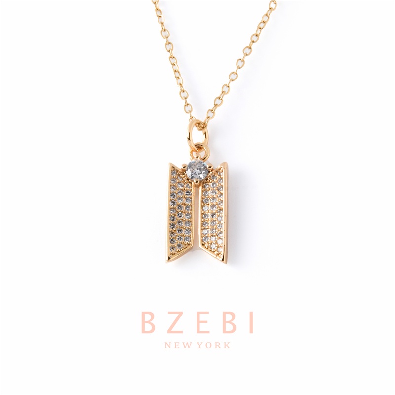 Bzebi Kalung Emas 18k, Kalung Baja Titanium, Kalung Liontin Berlian, Anti Karat, Aksesoris Fashion Untuk Wanita Perhiasan Gaya Korea, Hadiah Ulang Tahun 1100n-2