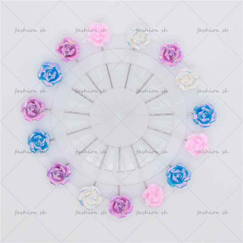 Lovely rose colorful Jarum Panjang Muslim scarf needle alloy Aksesoris