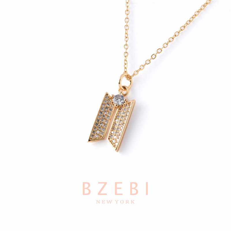 Bzebi Kalung Emas 18k, Kalung Baja Titanium, Kalung Liontin Berlian, Anti Karat, Aksesoris Fashion Untuk Wanita Perhiasan Gaya Korea, Hadiah Ulang Tahun 1100n-2