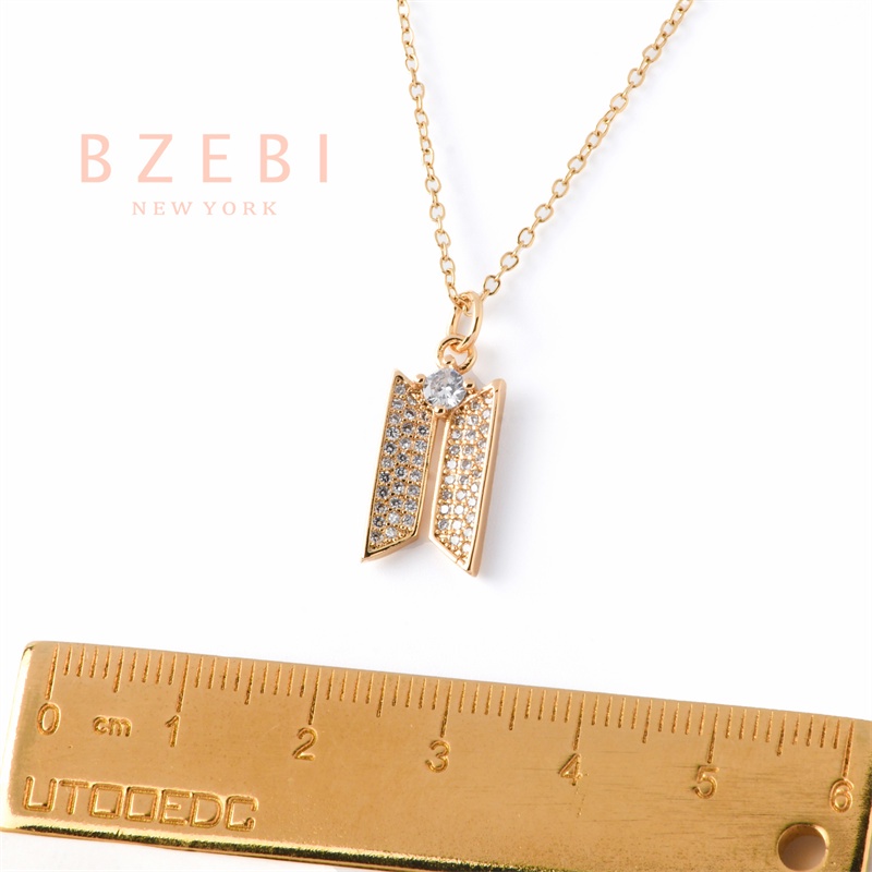 Bzebi Kalung Emas 18k, Kalung Baja Titanium, Kalung Liontin Berlian, Anti Karat, Aksesoris Fashion Untuk Wanita Perhiasan Gaya Korea, Hadiah Ulang Tahun 1100n-2