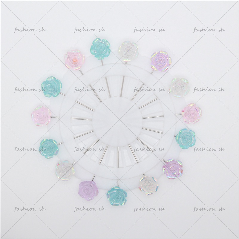 Lovely rose Transparan Jarum Panjang Muslim scarf needle alloy Aksesoris