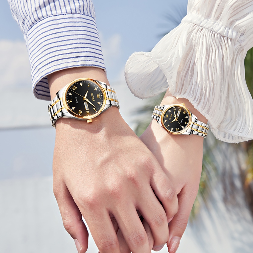 ORIGINAL OLEVS JAM TANGAN COUPLE PASANGAN ORIGINAL ANTI AIR ANALOG WATCH COD