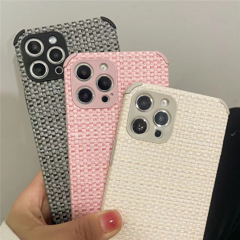 Soft Case Silikon Motif Kotak-Kotak Untuk iPhone 11 Pro Max 12 13 14 Pro Max X XR Xs Max 7 8 Plus