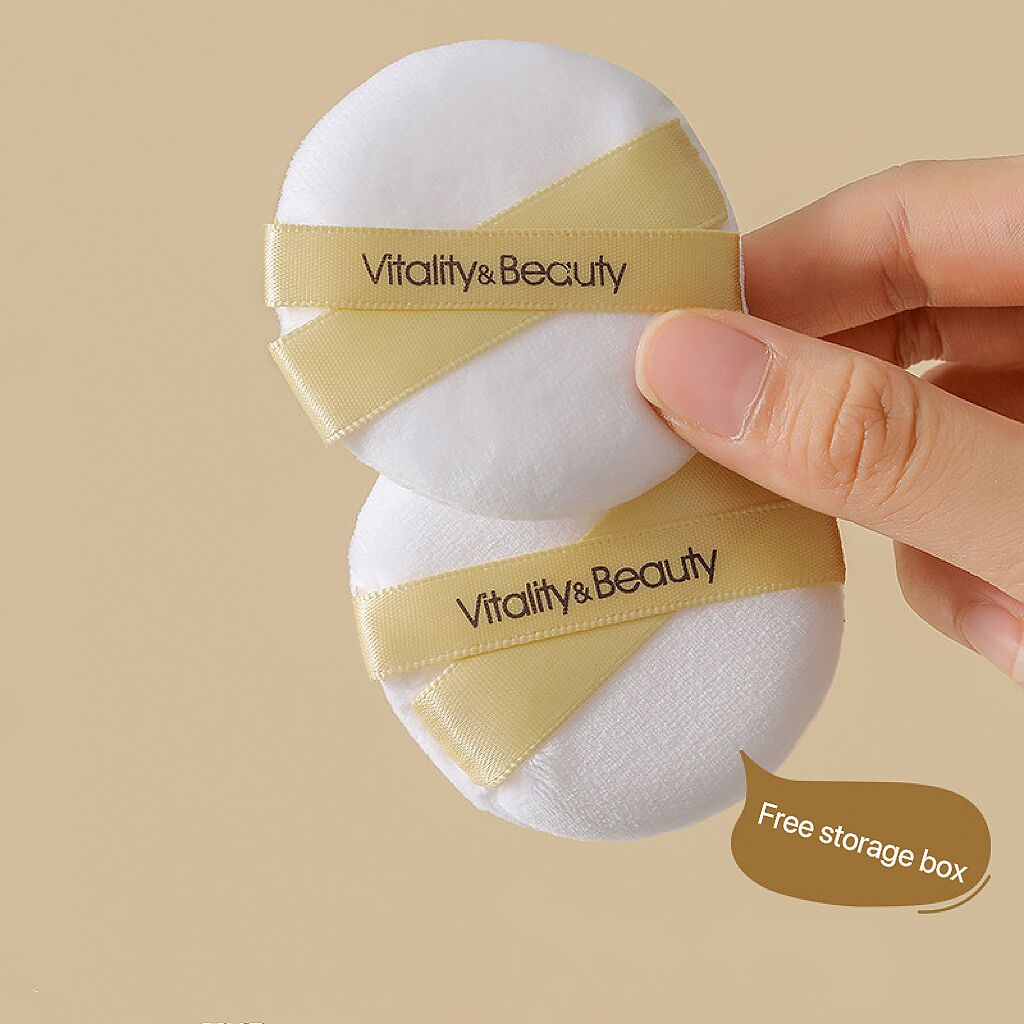 Makeup powder puff fixed makeup dry powder puff flocked Pendek Mewah Bedak puff Dengan Kotak Penyimpanan