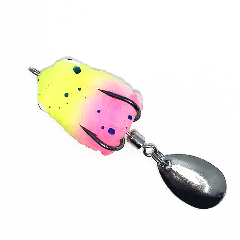1pcs Soft Frog Fishing Lure Double Hooks 2.5cm 3g Topwater Bass Frog Spoon Spinner Umpan Mengambang Buatan Fishing Tackle