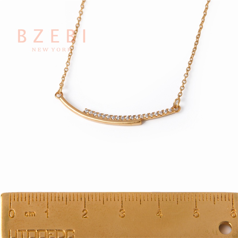 Bzebi Kalung Emas 18k, Kalung Baja Titanium, Kalung Liontin Berlian, Anti Karat, Aksesoris Fashion Wanita Perhiasan Gaya Korea, Hadiah Ulang Tahun Dengan Kotak Eksklusif 230n