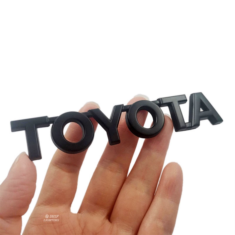 1x Logam Chrome Hitam TOYOTA Logo Huruf Mobil Auto Rear Trunk Emblem Badge Stiker Decal Pengganti TOYOTA