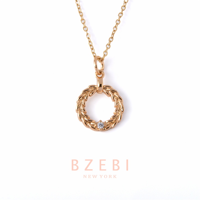 Bzebi Kalung Emas 18k, Kalung Baja Titanium, Kalung Liontin Berlian, Anti Karat, Aksesoris Fashion Wanita Perhiasan Gaya Korea, Hadiah Ulang Tahun Dengan Kotak Eksklusif 357n