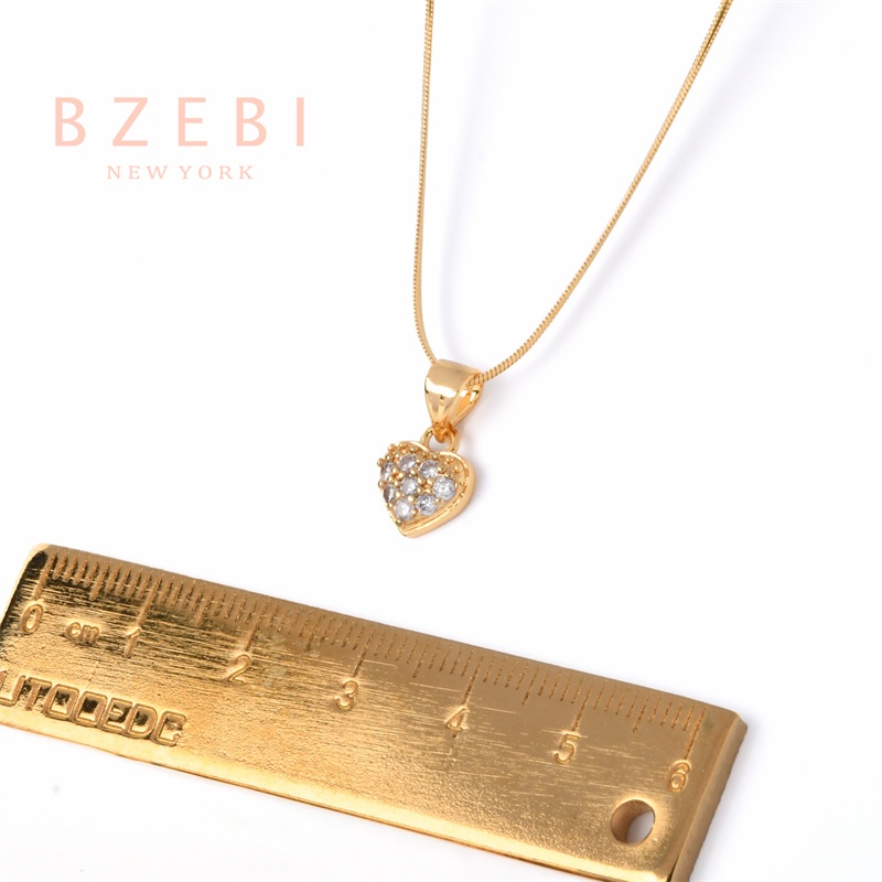 Bzebi Kalung Emas 18k, Kalung Baja Titanium, Kalung Liontin Berlian, Anti Karat, Aksesoris Fashion Wanita Perhiasan Gaya Korea, Hadiah Ulang Tahun Dengan Kotak Eksklusif 358n