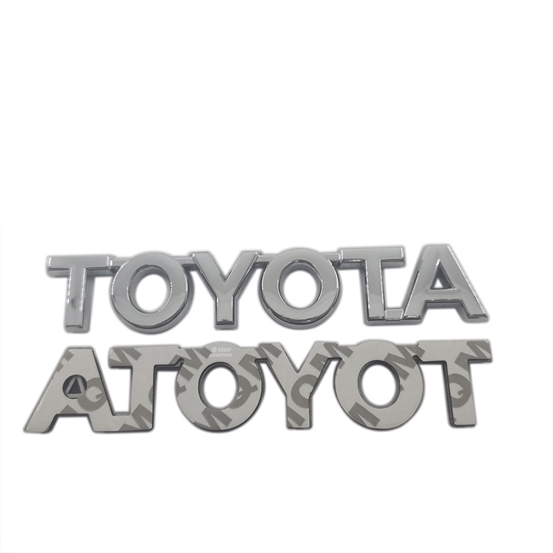 1x Logam Chrome Hitam TOYOTA Logo Huruf Mobil Auto Rear Trunk Emblem Badge Stiker Decal Pengganti TOYOTA