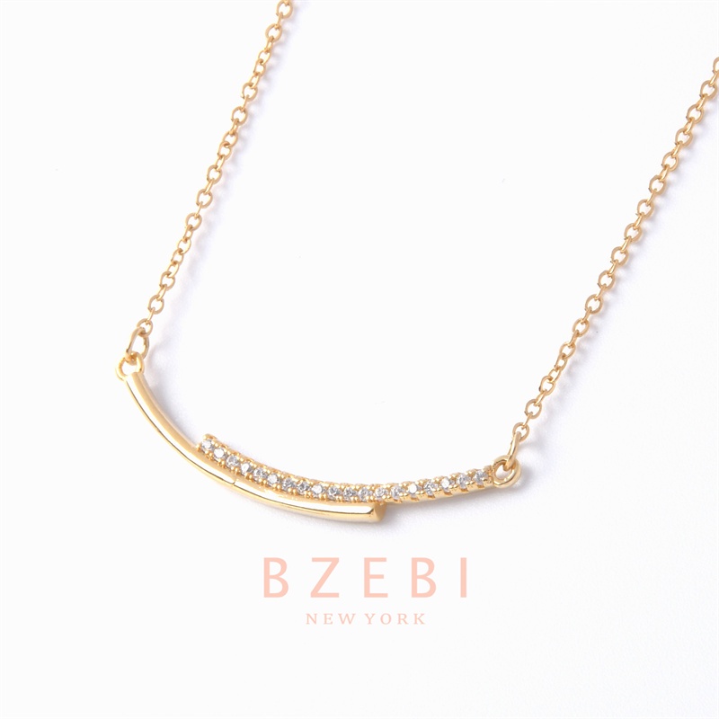 Bzebi Kalung Emas 18k, Kalung Baja Titanium, Kalung Liontin Berlian, Anti Karat, Aksesoris Fashion Wanita Perhiasan Gaya Korea, Hadiah Ulang Tahun Dengan Kotak Eksklusif 230n