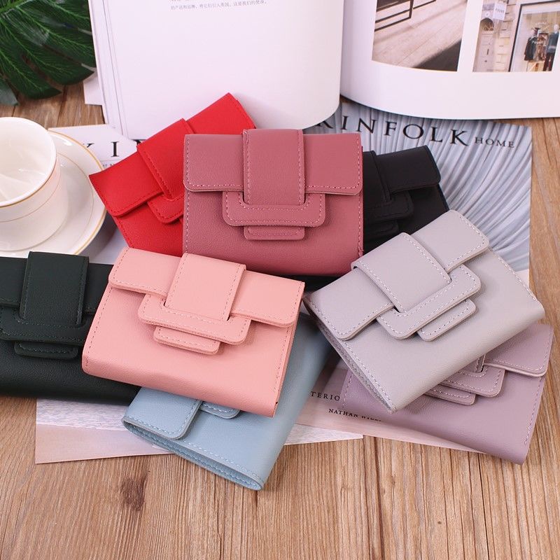 Sera Baru Dompet Wanita Pendek Mahasiswa Korea Fashion Lucu Kecil Portable Mini Wanita Dompet Koin Dompet Kartu Pemegang