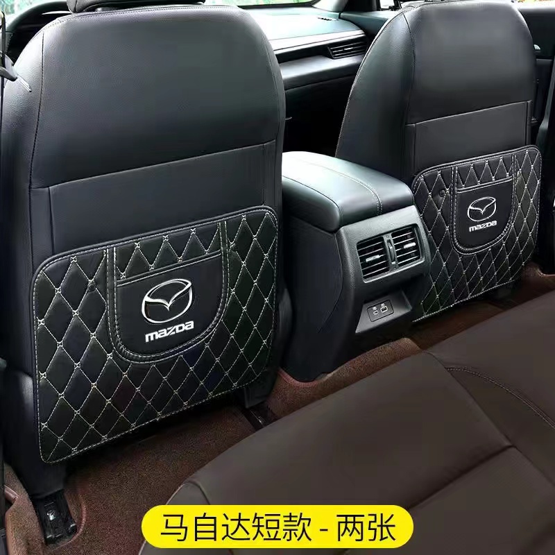 2pcs Jok Mobil Punggung Anti Kick Pad Leather Car Seat Back Protector Cover Dengan Tas Penyimpanan Untuk Mazda 323 CX8 CX9 CX7 MX5 BT50 Mazda 6 2 5 CX3 CX5 RX8 RX7 CX30