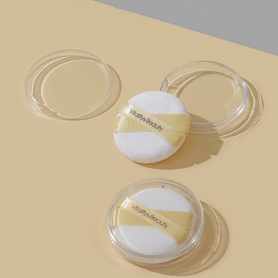 Makeup powder puff fixed makeup dry powder puff flocked Pendek Mewah Bedak puff Dengan Kotak Penyimpanan