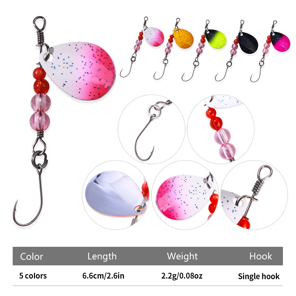 Hengjia 2pcs Metal Spoon Spinner Fishing Lure 6.6cm/2.2g Spoonbait Crankbaits Fishing Wobblers Umpan Buatan