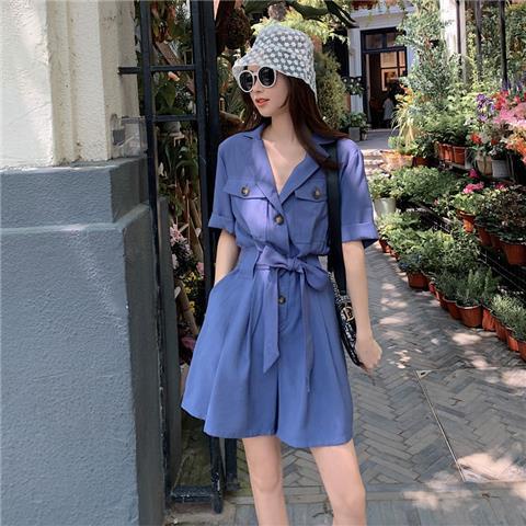 Jumpsuit wanita musim panas temperamen mode baru setelan celana pendek lebar kaki