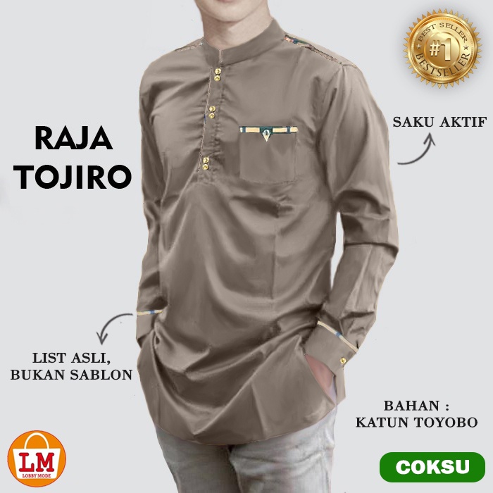RAJA2 - BAJU KOKO KEMEJA KURTA QURTA PRIA MUSLIM KATUN MADINAH PREMIUM LENGAN TANGAN PANJANG WARNA P