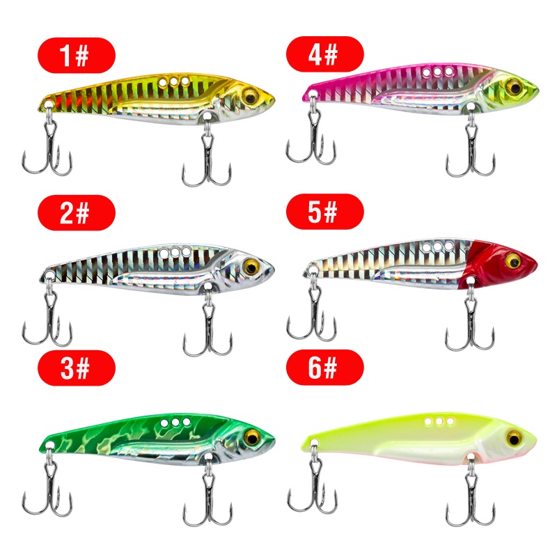 Umpan Pancing Sendok Vibrasi Spinner 3D Bahan Metal 7g / 10g / 14g / 17g / 20g