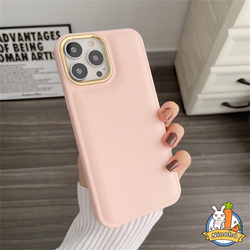 Soft Case Pelindung Lensa Kamera Warna Permen Tahan Banting Untuk iPhone 14 13 12 11 Pro Max X Xr Xs Max 7 8 Plus SE